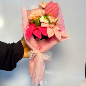 Blush Blossom Crochet Bouquet