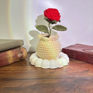 Rose Crochet Pot
