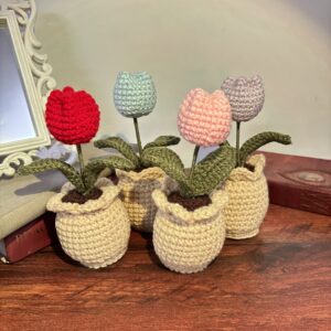 Tulip Crochet Pot