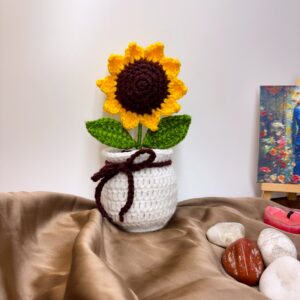 Sunshine Bloom Crochet Pot