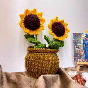Twin Sunshine Crochet Pot