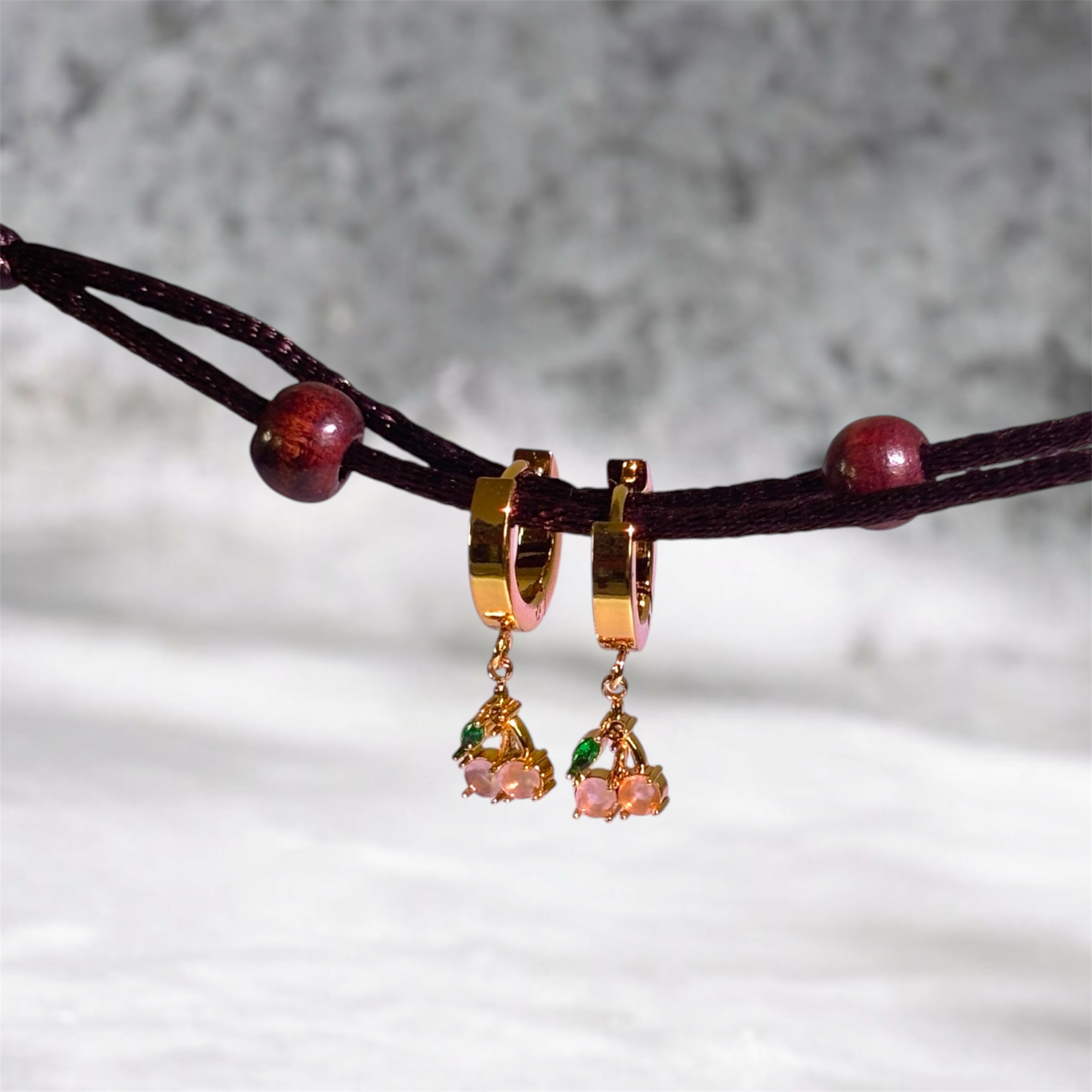 Crystal Cherry Drop Earrings
