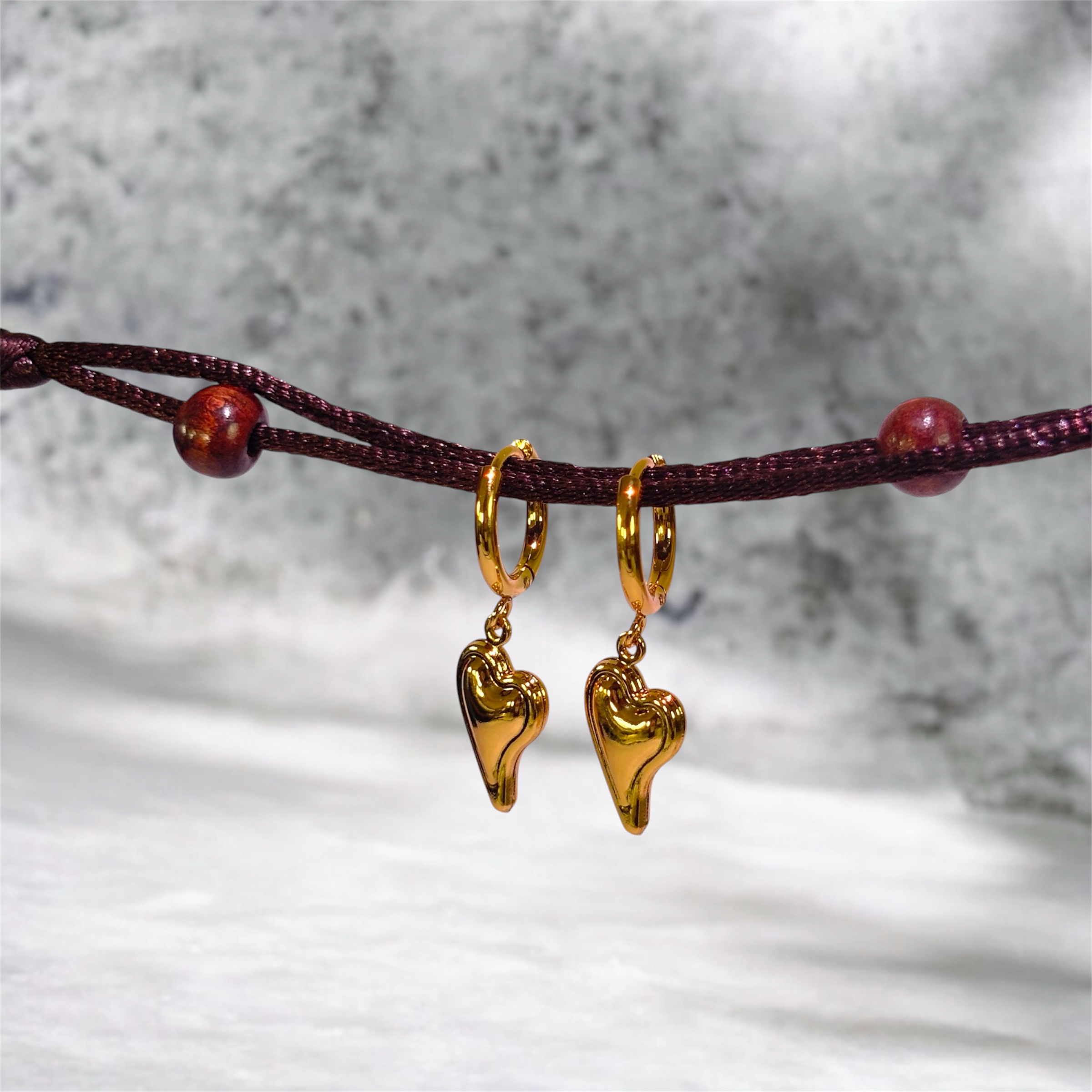 Golden Heart Luxe Drop Earrings