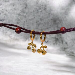 Golden Cherry Luxe Drop Earrings