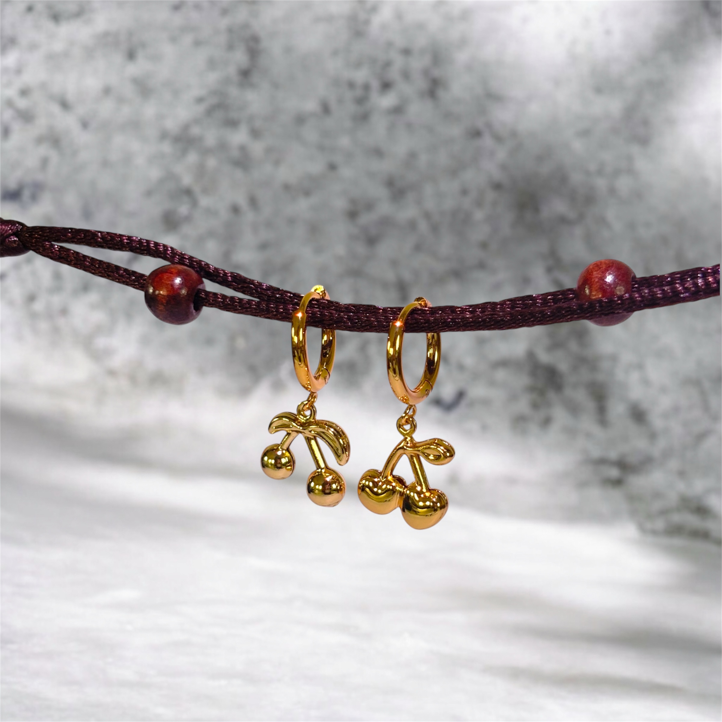 Golden Cherry Luxe Drop Earrings