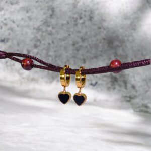 Black Heart Luxe Drop Earrings