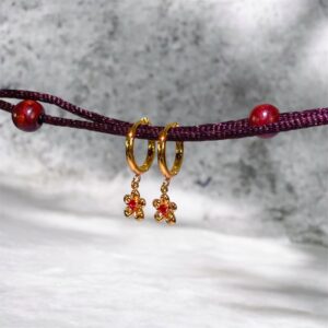 Blossom Pink Stone Flower Drop Earring
