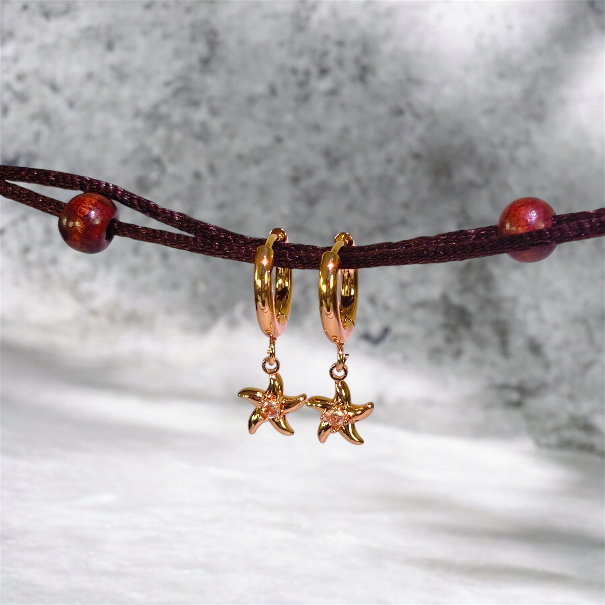 Celestial White Star Drop Earrings