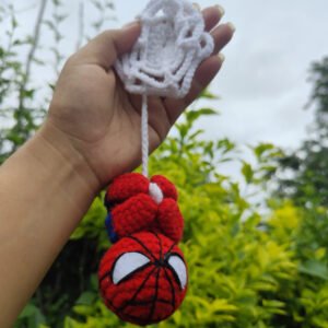 Spider-Man with Web Crochet bag charm