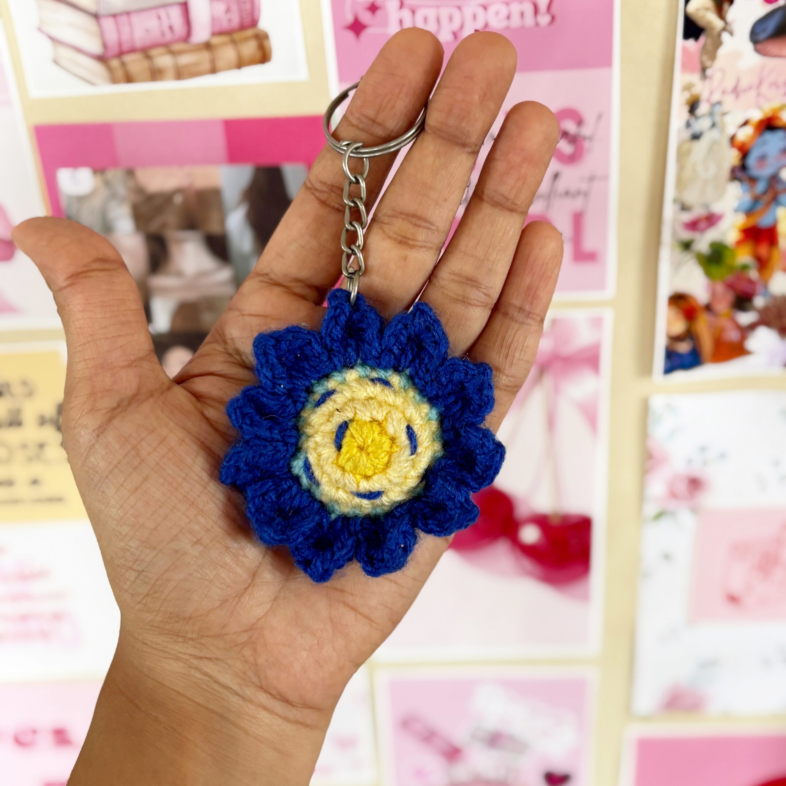 stary night sunflower keychain