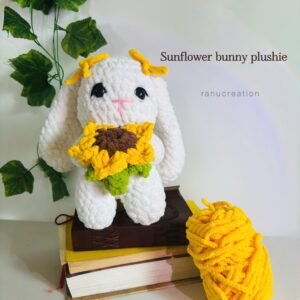 Sunflower bunny crochet plushie