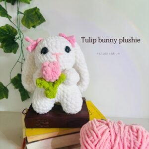 Tulip bunny crochet plushie
