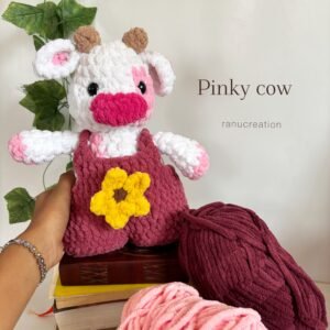 Pinky cow crochet plushie